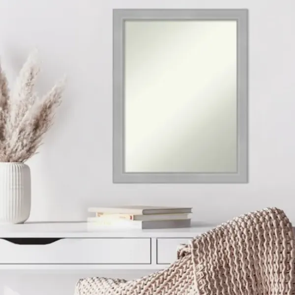 Framed Mirrors-Kirkland's Home Brushed Nickel Modern Decorative Framed Mirror