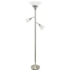 Floor Lamps-Kirkland's Home Brushed Nickel 3-Scallop Glass Floor Lamp Gray