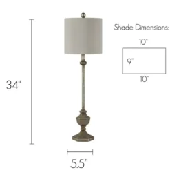 Buffet Lamps-Kirkland's Home Brushed Pewter Buffet Lamps, Set Of 2 Gray