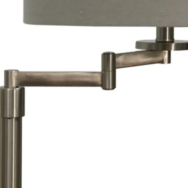 Floor Lamps-Kirkland's Home Brushed Steel Adjustable Swing Arm Floor Lamp Tan