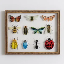 Framed Art-Kirkland's Home Bug Collection Framed Wall Art Black/White/Yellow