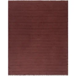 Blankets & Throws-Kirkland's Home Burgundy Modern Striped Throw Red