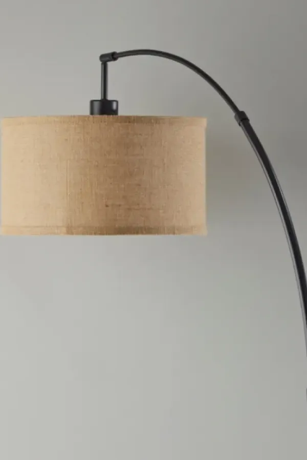 Floor Lamps-Kirkland's Home Burlap Arc Floor Lamp Tan