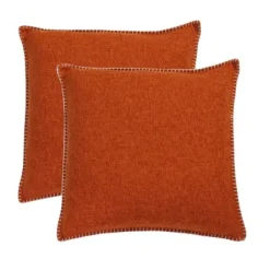 Pillows-Kirkland's Home Burnt Chunky Weave Pillows, Set Of 2 Orange