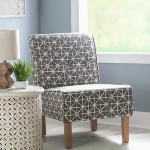 Accent Chairs-Kirkland's Home Burst Patterned Slipper Accent Chair Gray