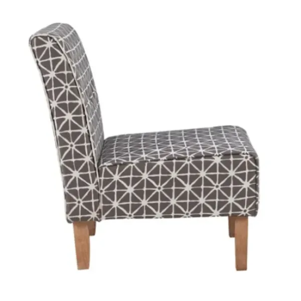 Accent Chairs-Kirkland's Home Burst Patterned Slipper Accent Chair Gray