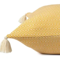 Pillows-Kirkland's Home Buttercup Chevron Organic Cotton Throw Pillow Yellow