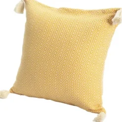 Pillows-Kirkland's Home Buttercup Chevron Organic Cotton Throw Pillow Yellow