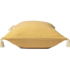 Pillows-Kirkland's Home Buttercup Chevron Organic Cotton Throw Pillow Yellow