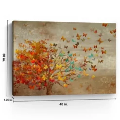 Canvas Art-Kirkland's Home Butterfly Tree Giclee Canvas Art Print, 40X30 In. Multi