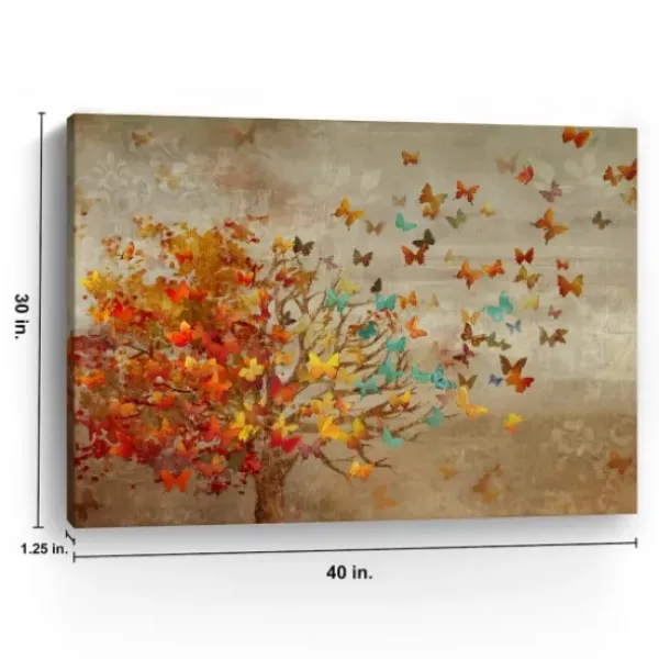 Canvas Art-Kirkland's Home Butterfly Tree Giclee Canvas Art Print, 40X30 In. Multi