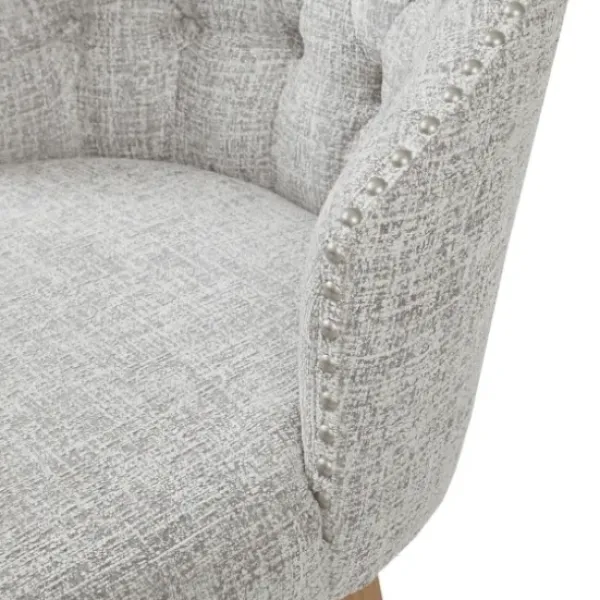 Bar Stools & Counter Height Stools-Kirkland's Home Button Tufted Back Swivel Counter Stool Gray