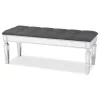 Benches & Ottomans-Kirkland's Home Button Tufted Bench With Mirrored Base Gray