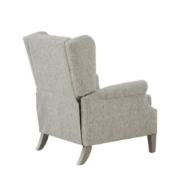 Accent Chairs-Kirkland's Home Button Tufted Upholstered Push Back Recliner Gray