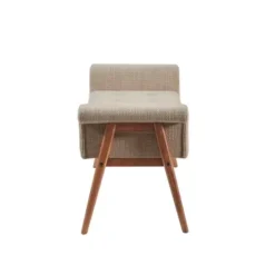 Benches & Ottomans-Kirkland's Home Button Tufted Wood Bench Tan