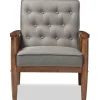 Accent Chairs-Kirkland's Home Button-Tufted Sawyer Accent Chair Gray