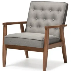 Accent Chairs-Kirkland's Home Button-Tufted Sawyer Accent Chair Gray