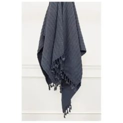 Blankets & Throws-Kirkland's Home Cable Knit Tassel Throw Blue