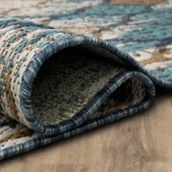Outdoor Rugs-Kirkland's Home Cafe Geo Lattice Outdoor Area Rug, 4X7 Brown