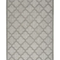 Outdoor Rugs-Kirkland's Home Cafe Geo Lattice Outdoor Area Rug, 6X9 Brown