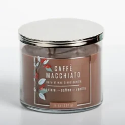 Candles-Kirkland's Home Caffe Macchiato 14 Oz. Triple Wick Jar Candle Brown
