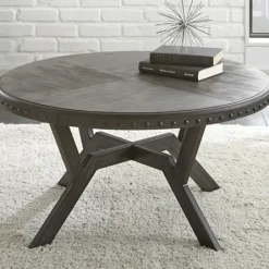 Coffee Tables-Kirkland's Home Calvert Round Coffee Table Gray