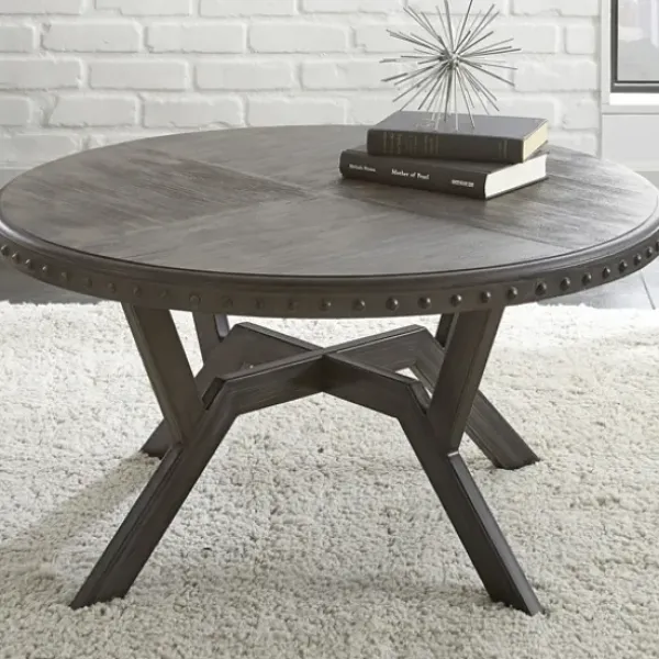 Coffee Tables-Kirkland's Home Calvert Round Coffee Table Gray