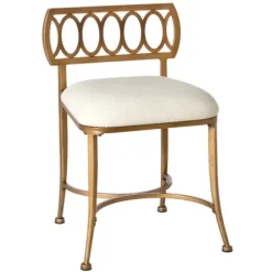Benches & Ottomans-Kirkland's Home Canal Street Vanity Stool White