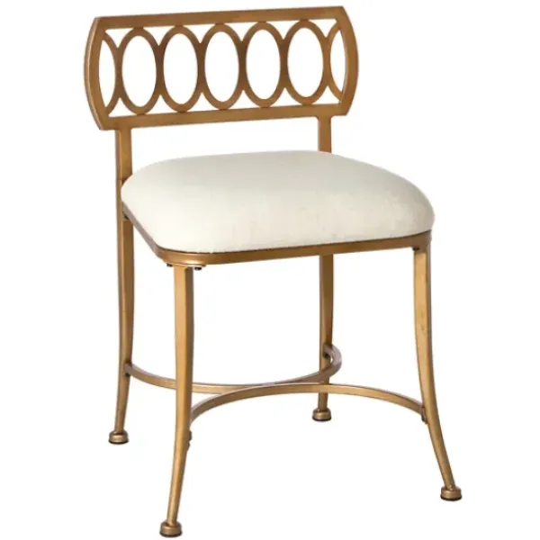Benches & Ottomans-Kirkland's Home Canal Street Vanity Stool White
