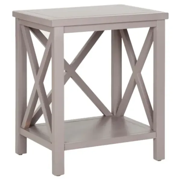 Accent & End Tables-Kirkland's Home Candice Cross Back Accent Table Gray