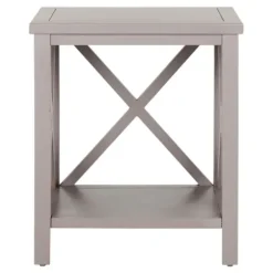 Accent & End Tables-Kirkland's Home Candice Cross Back Accent Table Gray