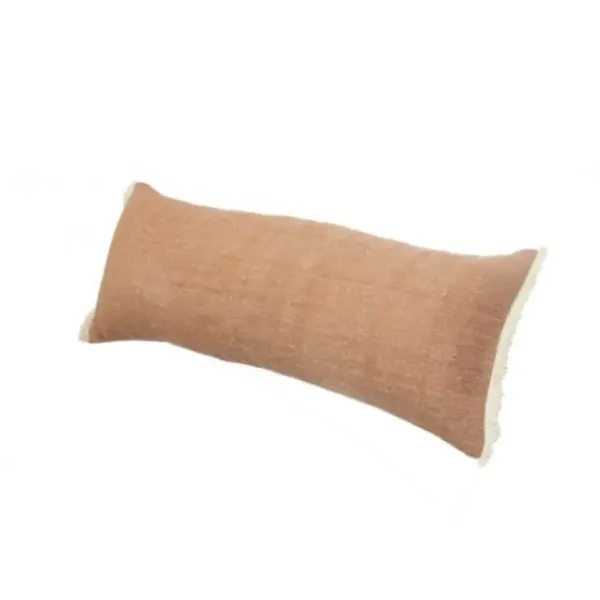 Pillows-Kirkland's Home Caramel Coated Lumbar Accent Pillow With Fringe Brown