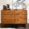 Dressers & Chests-Kirkland's Home Caramel Mid-Century Modern 6-Drawer Dresser Brown