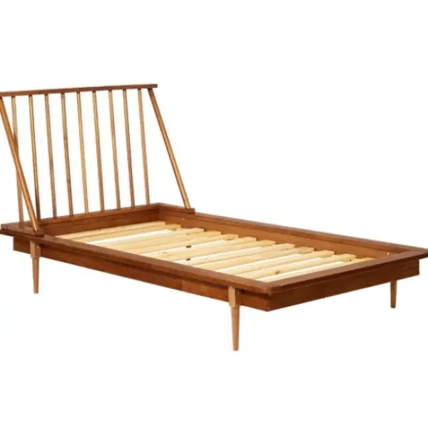 Beds & Headboards-Kirkland's Home Caramel Mid-Century Modern Twin Bed Frame Brown