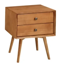 Nightstands-Kirkland's Home Caramel Mid-Century Nightstand Brown