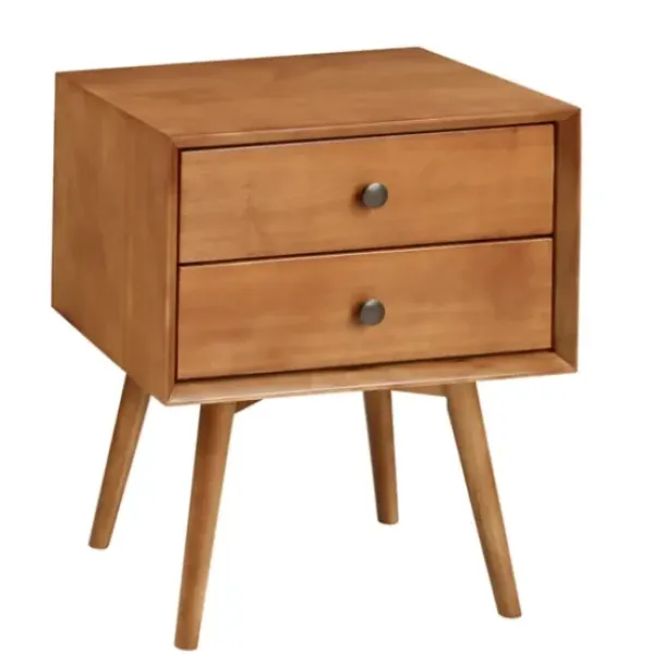 Nightstands-Kirkland's Home Caramel Mid-Century Nightstand Brown