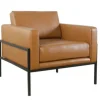 Accent Chairs-Kirkland's Home Carmel Vegan Leather Club Accent Chair Brown