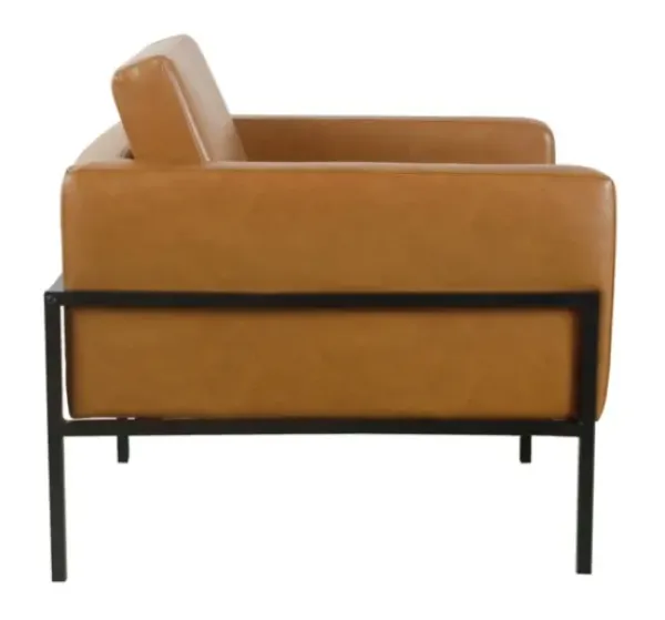 Accent Chairs-Kirkland's Home Carmel Vegan Leather Club Accent Chair Brown
