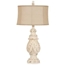 Table Lamps-Kirkland's Home Caroline Distressed Cream Table Lamp Tan