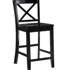 Bar Stools & Counter Height Stools-Kirkland's Home Carter X-Back Counter Stool Black