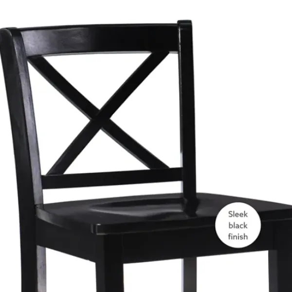 Bar Stools & Counter Height Stools-Kirkland's Home Carter X-Back Counter Stool Black