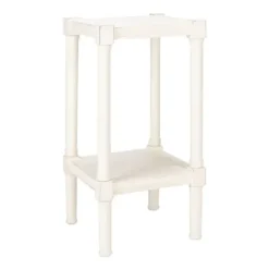 Accent & End Tables-Kirkland's Home Carved Pinewood Farmhouse Accent Table White