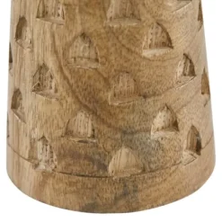 Candle Holders-Kirkland's Home Carved Triangles Wood Candle Holders, Set Of 3 Brown