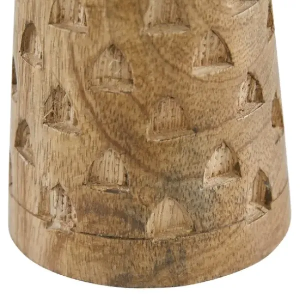 Candle Holders-Kirkland's Home Carved Triangles Wood Candle Holders, Set Of 3 Brown