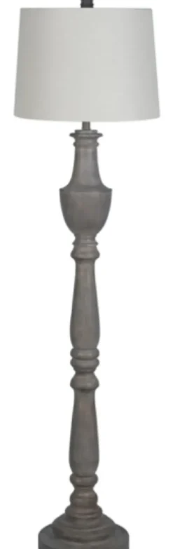 Floor Lamps-Kirkland's Home Carved Urn Floor Lamp Gray