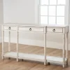Entryway Furniture-Kirkland's Home Casey Cream 3-Drawer Console Table Ivory