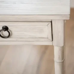 Entryway Furniture-Kirkland's Home Casey Cream 3-Drawer Console Table Ivory