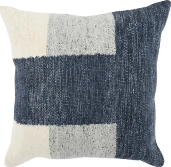 Pillows-Kirkland's Home Casey Navy Color Block Throw Pillow Blue/Ivory/Gray