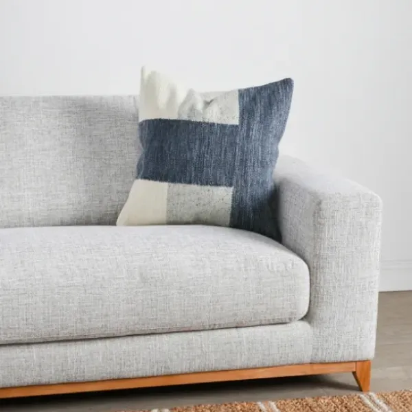 Pillows-Kirkland's Home Casey Navy Color Block Throw Pillow Blue/Ivory/Gray
