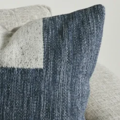 Pillows-Kirkland's Home Casey Navy Color Block Throw Pillow Blue/Ivory/Gray